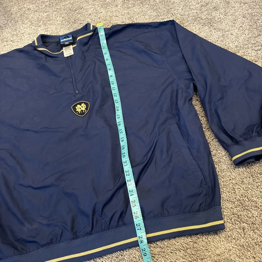 90s Notre Dame Windbreaker Adult XL Fighting Irish Adidas Team 1/4 Zip Pullover